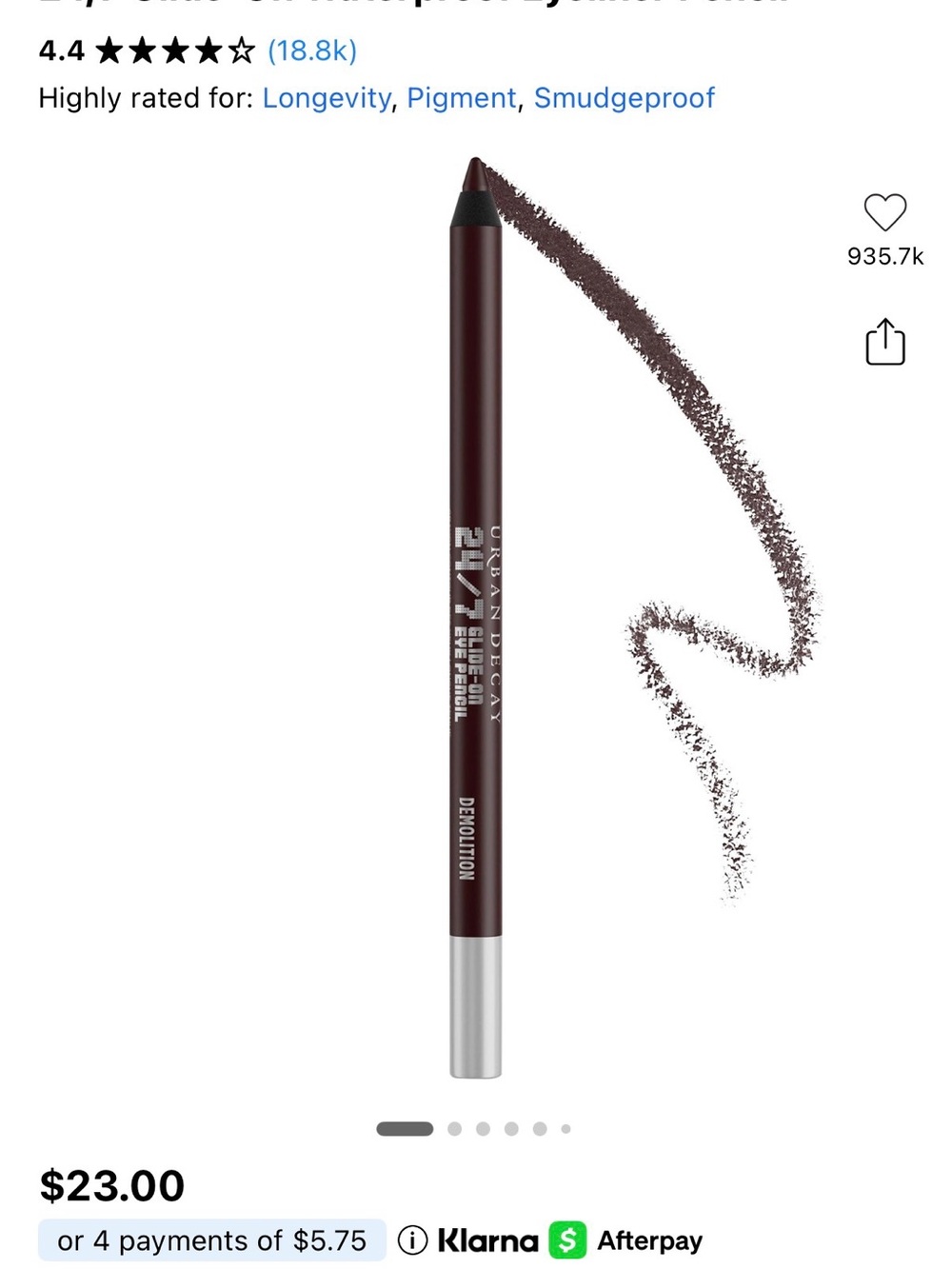 Urban Decay 24/7 Glide-On Eye Pencil — Demolition (matte deep brown)